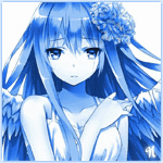 99px.ru аватар Анимешная девушка-ангел с цветком в нежно-голубых волосах со слезами на глазах держит руку на плече