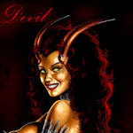Аватар Демонесса с красными волосами и зелеными глазами (Devil / Дъявол)