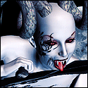 Аватар Демон с красными глазами и высунутым языком