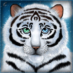 99px.ru аватар Белый тигр на фоне ночного неба и полной луны