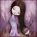 99px.ru аватар Девочка с темными волосами, на которых спит мальчик