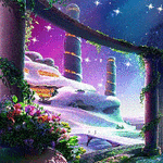 99px.ru аватар Цветы и колонны под снегом и звездным небом, художник Ютака Кагайа / Yutaka Kagaya