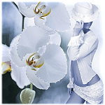 99px.ru аватар Девушка в белой одежде и шляпе рядом с белыми орхидеями