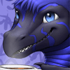 99px.ru аватар Серый дракон с фиолетовой челкой и полосками по телу