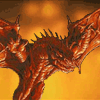 Аватар Красный дракон на фоне огня