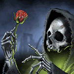 99px.ru аватар Смерть рассматривает розу, которую она держит в руках