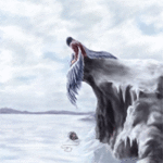 99px.ru аватар Ангел сидит на обрыве скалы у моря