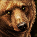 Аватар Бурый медведь на черном фоне. Художник DarkIceWolf