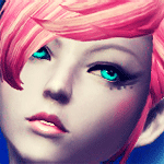 Аватар Девушка с голубыми глазами и розовыми волосами