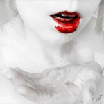 99px.ru аватар С губ девушки капает на ладонь кровь, из которой образуются танцующие мужчина и женщина