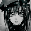 99px.ru аватар Yuki Cross / Юки Кросс из аниме Рыцарь - вампир / Vampire Knight на фоне падающего снега в черном берете