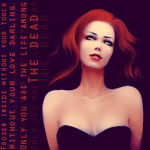 Аватар Девушка с красными волосами и черным платьем (Frozen inside without your touch without your love darling only you are thelife among the dead / Замерзшая внутри без твоего прикосновения, без твоей любви, дорогая, только ты жизнь среди мертвых)