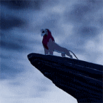 Аватар Симба рычит стоя на скале, момент из мультика Король Лев / The Lion King