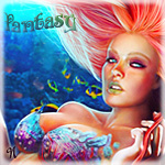 99px.ru аватар Девушка в купальнике лежит на морском дне в окружении рыб (fantasy / фэнтези)