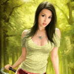 99px.ru аватар Девушка - брюнетка на фоне деревьев