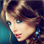 99px.ru аватар Девушка с распущенными волосами и длинными серьгами с крупными камнями цвета морской волны