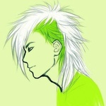 99px.ru аватар Профиль парня с бело - зеленым ирокезом на салатовом фоне
