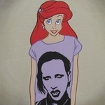99px.ru аватар Ариэль из мультфильма The little mermaid / Маленькая русалочка в футболке с изображением Marilyn Manson / Мерлина Менсона, художник Jose Rodolfo Loaiza / Хосе Родольфо Лоэза