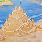 99px.ru аватар Песочный замок на берегу реки, рядом лежат ракушки и морская звезда