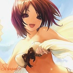 99px.ru аватар Анимешная девушка в купальнике на фоне неба (Summer / Лето)