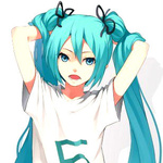 99px.ru аватар Vocaloid / Вокалоид Hatsune Miku / Хатсуне Мику закинула руки за голову