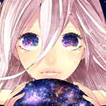 99px.ru аватар Vocaloid IA / Вакалоид Айя держит в руках миниатюрную планету, сияние которой отражается в ее глазах