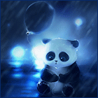 99px.ru аватар Грустный панда с шариком сидит под дождем
