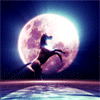 99px.ru аватар Единорог на фоне ночного неба и луны