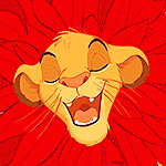 99px.ru аватар Симба с листьями вместо гривы, момент из мультика The Lion King / Король лев