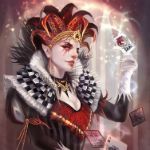 99px.ru аватар Девушка в шутовском колпаке с игральной картой в руке, автор Nakai Wen