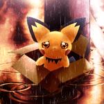 Аватар Грустный Пикачу из аниме Покемон / Pokemon плачет, сидя в картонной коробке под дождем