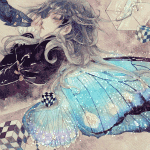 99px.ru аватар Грустная девушка с голубыми блестящими крыльями