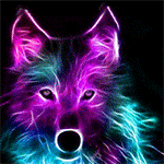 99px.ru аватар Переливающийся волк на черном фоне
