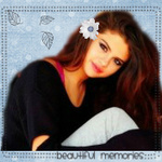 Аватар Селена Гомес / Selena Gomez с цветком в волосах сидит (beautiful memories / прекрасные воспоминания)