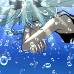 Аватар Vocaloid Hatsune Miku / Вокалоид Хатсуне Мику плачет под водой