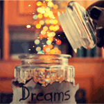 99px.ru аватар Из банки с надписью Dreams / мечты вылетают золотые блестки