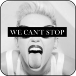 Аватар Надпись We cant stop / Мы не можем остановиться у девушки перед глазами, певица и актриса Майли Сайрус / Miley Cyrus