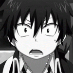 Аватар Рин Окумура удивленно моргает из аниме Blue Exorcist / Синий Экзорцист