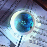 99px.ru аватар Космос в кружке, стоящей на нотах