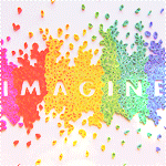 99px.ru аватар Радужная мазайка выложена в слове Imagine / Воображение