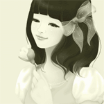 99px.ru аватар Азиатка с нежным цветочком в руке и сверкающим бантиком в волосах