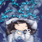 99px.ru аватар Девочка спит, прижав к себе игрушечную панду, художница Lia Selina