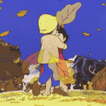 99px.ru аватар Мальчик с девочкой танцуют под падающими на них осенними листьями