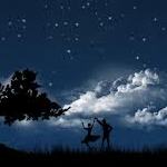 99px.ru аватар Парень с девушкой гуляют под ночным небом