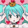99px.ru аватар Вокалоид Мику Хацуне / vocaloid Miku Hatsune мило улыбается, поставив себе рожки, из клипа Miku Hatsine - World is mine! / Хацуне Мику - Мир мой!