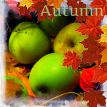 Аватар Зеленые яблоки на фоне осенней листвы (Autumn / Осень)