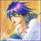 Аватар L Lawliet / Эль Лоулайт из аниме Тетрадь Смерти / Death Note с леденцом и котиком на плече