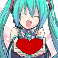 99px.ru аватар Мику хатсуне / Hatsune Miku с сердцем в руках, из аниме Вокалоиды / Vokaloidy