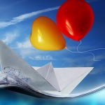 99px.ru аватар Два воздушных шара над бумажным корабликом