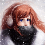 99px.ru аватар Девушка в теплых наушниках и шарфе под снегопадом